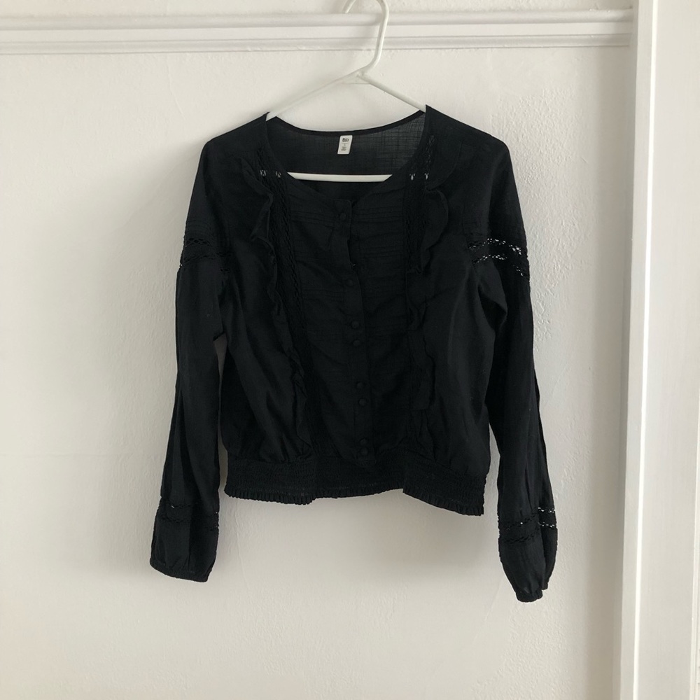 Black eyelet shirt
